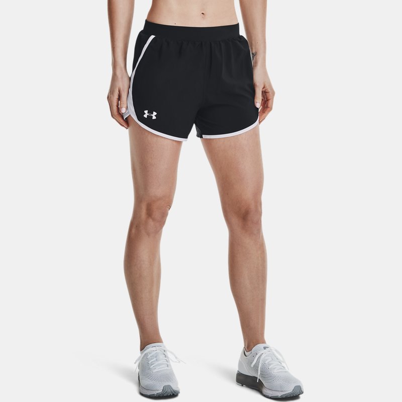 Damesshorts Under Armour Fly-By 2.0 Zwart / Wit / Reflecterend XS